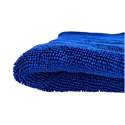 blue twisted loop microfibre car drying towel